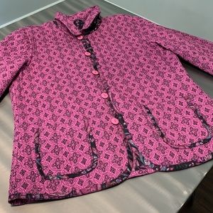 Vintage Purple Boho Printed Reversible Cotton Jacket OS